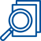Icon of a magnifying glass examining a document